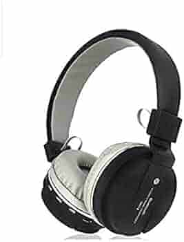SH12 Wireless Bluetooth Headphone for Mobile with Mic with FM and SD Card Slot with Music and Calling Controls (Black)