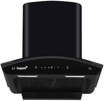 Livpure Avian 60 1450 m3/hr Curved Glass | Filterless Autoclean Kitchen Chimney With Oil Collector |10 Yr Warranty On Motor, 2 Yr Comprehensive |Touch...