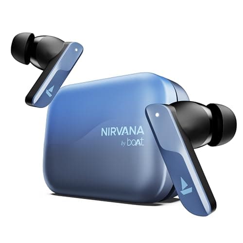 boAt New Launch Nirvana X TWS,Knowles Dual Drivers,Hi-Res Audio LDAC,App Support,4Mics ENx,Dual Pair, Spatial Audio,Fast Charge, Bluetooth Earbuds, TW...