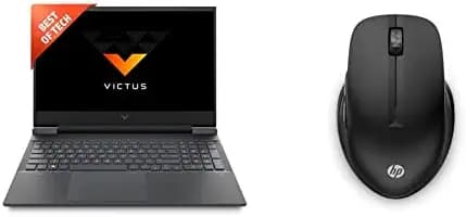 HP Victus Gaming Laptop (AMD R5 5000 Series/8GB RAM & 512GB SSD Storage/3050 Graphics)+HP 430 Multi-Device Bluetooth Wireless Mouse with 4 Programmable Buttons/ 800 DPI - 4000 DPI/