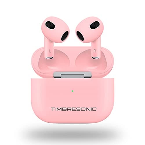 TIMBRESONIC Pod Pro TWS, 20H Playtime with Dual Mic, Fast Charging Type-C, Touch Controls and Voice Assistant Bluetooth 5.1 Wireless in Ear Earbuds with Mic (Pink)
