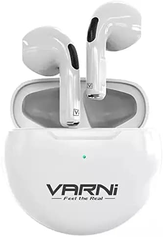 VARNI Airo Truly Wireless Earbuds with 20-Hours of Playtime, Built-in-Mic with Call Answer,10m Driver, Bluetooth v5.0 and Hyper Sync (White)