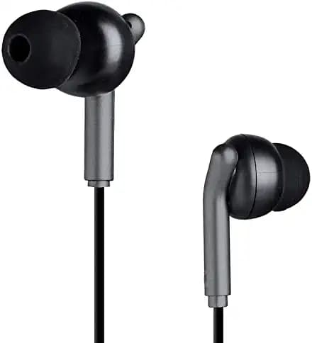 Earphones for Honor 8S 2020 Earphone Original Like Wired Stereo Deep Bass Head Hands-free Headset Earbud With Built in-line Mic, With Premium Quality Good Sound Stereo Call Answer/End Button, Music 3.5mm Aux Audio Jack (AM2, BT-5200, Black)