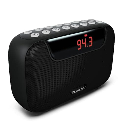 Amkette Pocket Blast FM Radio Bluetooth Speaker with Type C Charging, Hidden Antenna, 6W Output, Voice/FM Recording, 7+ Hours Playback, and Number Pad