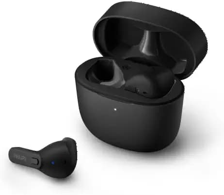 Philips Audio TAT2236 TWS Earbuds with IPX4, 6+12 Hours Play time, Quick Charge, Type-C Charging, Black