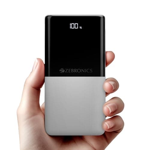 ZEBRONICS EnergiPod 10R1, Power Bank, 10000 mAh, 22.5W Super Fast Charging PD 3.0 (PPS), Dual Type C & USB Port, LED Percentage Indicator, for iPhone,...