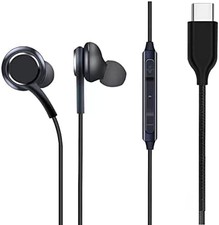 C-TYPE In-Ear Headphones Earphones for OnePlus 8T , OnePlus8 T , OnePlus Eight T Metallic C Type Earphones with Mic and Volume Controller, High Bass Headphoens for Mobile, Wired Earphones | Earphone Original Like Wired Stereo Deep Bass Head Hands-free Headset Earbud- Blak/White, JSD 1