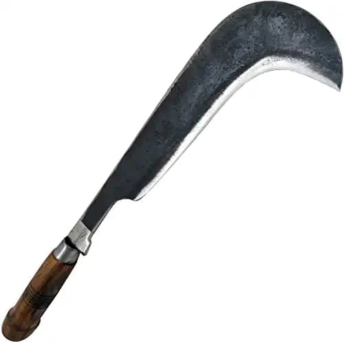 AMINUS Brand Multi-Purpose Mini Size 350g Full Tang Knife Kerala Chettan Vakaththi High Tempered Iron Steel 8inch Blade Traditional Handmade Kitchen Knives Bill Hook Felling Tamil Annachi Kaththi
