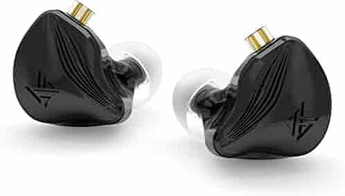 KZ ZEX IEM Earphone, Superior Electrostatic + 10MM Dynamic Hybrid Dual Unit In-Ear Monitor Earbuds Passive Noise Cancellation Ergonomic Design With 2Pin Detachable Cable with Leatherette Case(With Mic, Black)