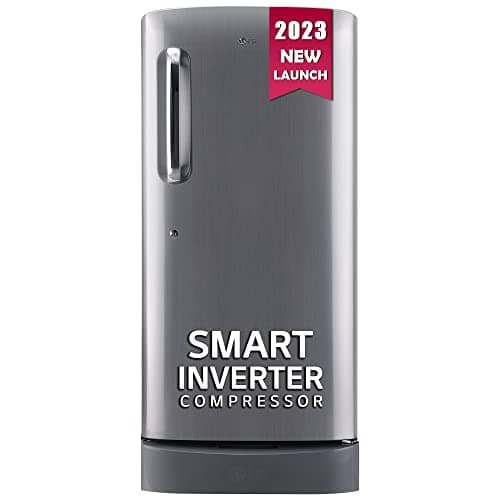 LG 205 L 5 Star Inverter Direct-Cool Single Door Refrigerator (GL-D221APZU, Shiny Steel, Base stand with drawer)