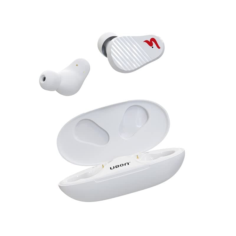 UBON BT-10 Truly Wireless TWS in Ear Earbuds with Mic Playback Up to 20 hr Touch Operations | 200mAh Charging Case, 45mAh x 2 Earbuds | Answer/End Calls | Type-C Interface