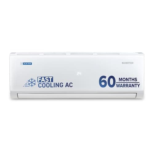 Blue Star 1 Ton 3 Star,Inverter Split AC (Copper, Convertible 5 in 1 Cooling, DigiQ Hepta Sensor,Blue Fins, Self Diagnosis, IA312PNU, White)