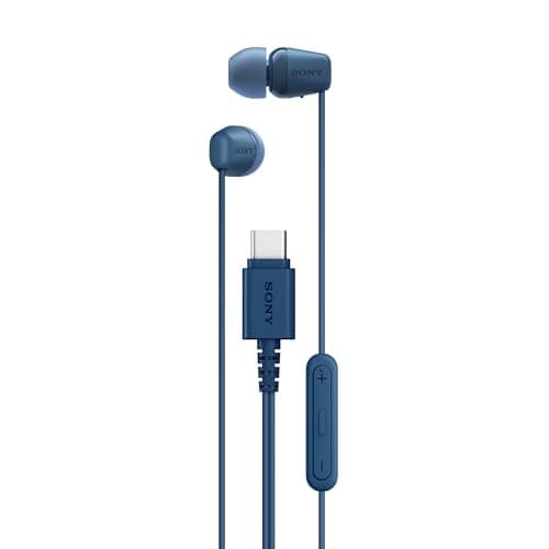 Sony IER-EX15C Wired in Ear Type C Headphones, in-Line Remote for Volume & Mute Function with Mic, Tangle Free Serration Wire, Compatible with USB-C D...