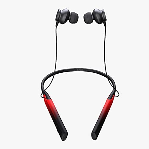 iBFree NB S131 in-Ear Wireless Neckband Bluetooth Earphone with Deep bass,Up to 30hrs Talktime, BT V5.0, Magnetic Earbuds, IPX4 Waterproof,Voice Assistant, Passive Noise Cancellation & Mic, Black + Red
