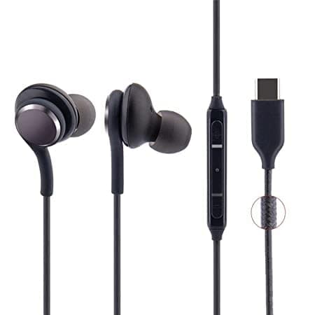 XTOUCH Type C Wired in Ear Earphones with Mic and Volume Controller, Fit Metallic, High Bass for Mobile (Black)