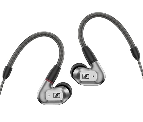 Sennheiser IE 200, Silver, in-Ear Audiophile Headphones, German Design, 7mm Wide Band Driver, Detachable MMCX Cable, Flexible Ear Hooks, Balanced Tuni...