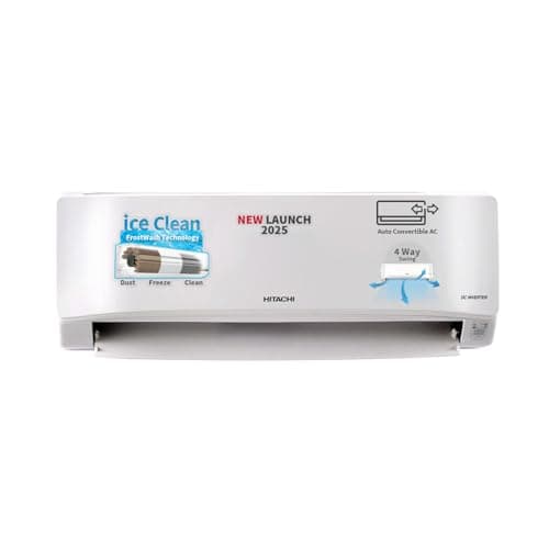 Hitachi 1 Ton Class 3 Star, 4-Way Swing, ice Clean, Xpandable+, Inverter Split AC (100% Copper, Dust Filter, 2025 Model - 3400SXL RAS.D312PCBIBS, Whit...