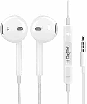 Digitek in-Ear Wired Stereo Earphone DE 044, Built-in Microphone, Tangle Resistant Cable(White)