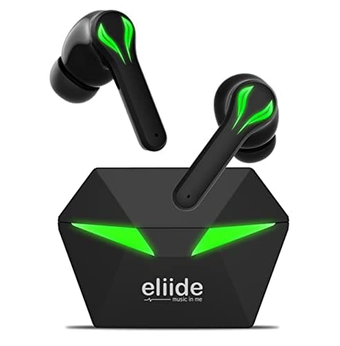 eliide TWS True Wireless in Ear Earbuds with Mic, Bluetooth BT5.0 with 10 Meters Wireless Connectivity IPX5 Rating, Fast Wireless Charging (Hi Fi Play Buds - 30 Hrs)