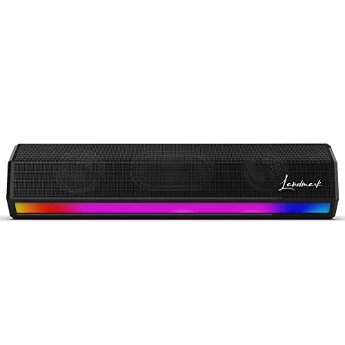 LANDMARK LM BT1112 MUSICBAR 8.0 Stereo Channel 20W Wireless Bluetooth Soundbar with Built-in Mic, 10Hrs Music, Powerful Bass Sound, with USB/TF Card Support & Sub-woofer for Extra Bass(Black)