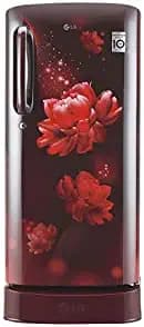 LG 190 L 5 Star Smart Inverter Compressor Single Door Refrigerator (GL-D201ASCZ, Red)