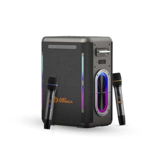 JUST CORSECA Sonic Symphony Bluetooth Speaker | 550W Output | 12 Hours Playtime | Bluetooth 5.3 | Immersive Sound | RGB Light Show & Karaoke Function ...