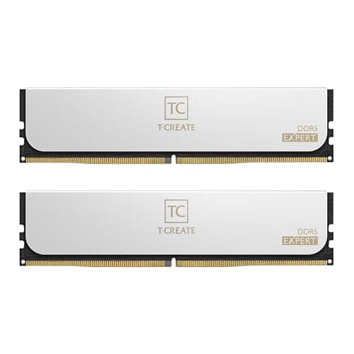 TeamGroup T-Create Expert 2x16GB 6000MHz (6000MT/s) CL38 White 32GB DDR5 RAM Kit, Desktop Memory, Metal Heatsink, 10Layer PCB For Overclocking, ECC, X...