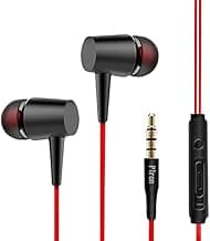 (Renewed) PTron Alpha Headphone Noise Cancellation Earphone Stereo Headset with Mic (Black/Red)