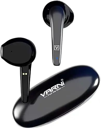 Varni Cobra Bluetooth True Wireless in Ear Earbuds(TWS) with Mic, 20Hours Playtime, Touch Control, Type-C Fast Charging Bluetooth Wireless Earphones, IPX5 & Voice Assistant (Black)
