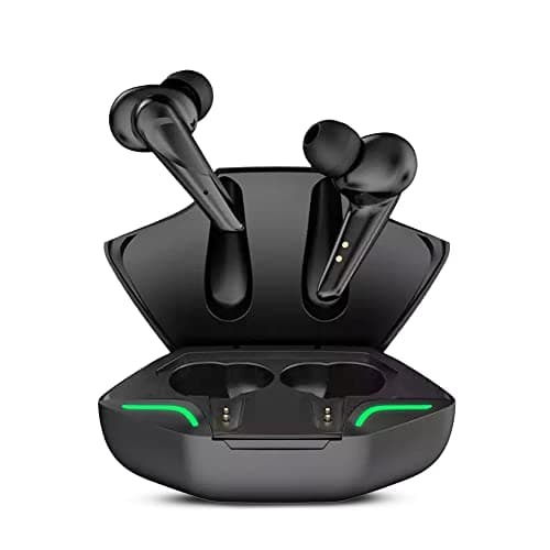 CALLMATE AirTune Pro with 65 ms Latency Bluetooth Gaming TWS Earbuds with 25Hrs Play time with Charging Case & IPX5 Waterproof, Dual Mic, Deep Bass, Touch Control, Passive Noise Cancellation - Black