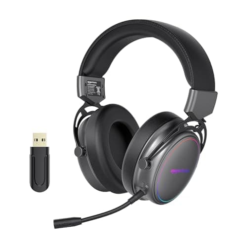Amazon Basics On-Ear Wireless Gaming Headphone | +20 hrs Playtime | 2.4Ghz Ultra Low Latency | Bluetooth 5.2 | Dual Mode | PS, PC, Tablet, Mobile Phon...