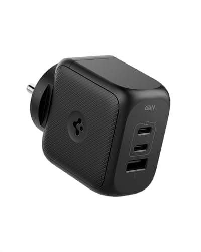 Spigen PE2302 GaN 65W USB-C, USB-A Type Three Port Super Fast Wall Charger with PPS, for iPhone 16/15/14/13/12, Samsung Galaxy S24, S23, S22, Flip and...