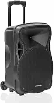 Jetaudio 12 Inch 90 Watt Trolley Bluetooth PA System Karaoke Speaker w/ 2 Wireless Mic| 3.5mm Aux Jac & Guitar Input| USB/SD/TF Card + Media Player| Audio Record w/ Tweeter| Remote| Integrated Mixer