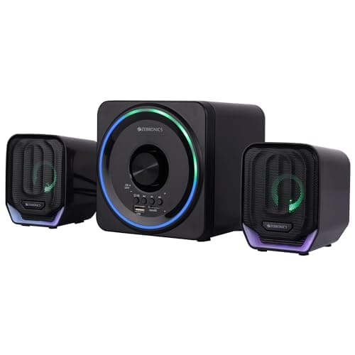 Zebronics Newly Launched Pluto 2-2.1 Channel Desktop Speaker with 15 watts Output, Bluetooth 5.0, USB, mSD, FM, 3.5mm Jack Line Input, Inbuilt Volume ...