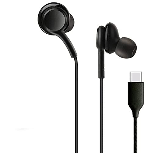APB estore C-Type in-Ear Headphones Earphones for Oppo Reno Six Metallic C Type Earphones with Mic and Volume Controller, High Bass Headphoens for Mobile, Wired Earphones Color Black