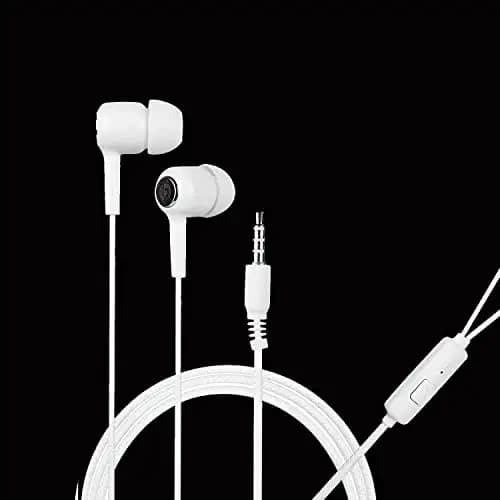 Super Earphone Strong Bass Music Earphone Wired in Ear Earphones with Mic (White)