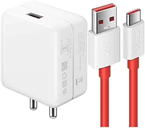 Sachdeal Ultra Fast Type-C Charger For OnePlus 7 Pro Charger Original Adapter Like Wall Charger | Mobile Charger | Qualcomm QC 3.0 Quick Charge Adaptive Fast Charging, Rapid, Dash, VOOC, AFC Charger With 1m Type C Red Dash USB Data Cable (3.0 Amp, 2E, Red)