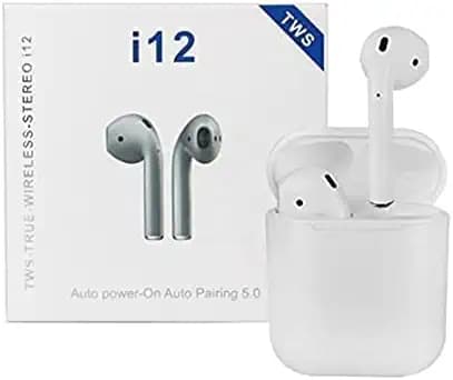 AMH Abort i12 Bluetooth Ear Buds Bluetooth Headset in Ear Earbuds with Mic Touch Sensor with High Bass Level Supporting All Smart Phone & Device