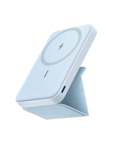 Anker 622 Magnetic Battery (MagGo), 5,000mAh Foldable Magnetic Wireless Portable Charger with Stand and USB-C Port (On The Side), Magsafe-Compatible f...