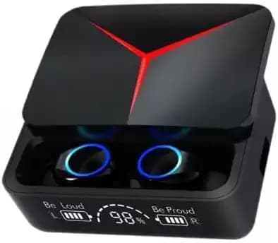 {Type-C} Attrrix® M90 Pro TWS Earbuds Bluetooth 5.3 Type-C with Power Bank Charge Your Phone, 280 Hours Playback (Charging case Backup) Earbuds with Smart LED Display, Waterproof Built-in Mic (Black)