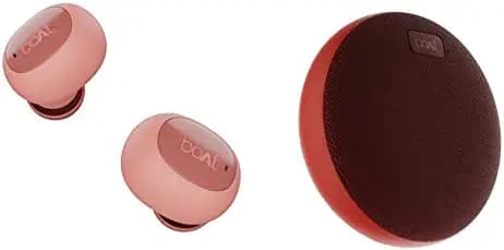 Boat Airdopes 121V2 Bluetooth Truly Wireless in Ear Earbuds with Mic with Upto 14 Hours Playback & Stone 180 5W Bluetooth Speaker with Upto 10 Hours Playback,Driver, IPX7 and TWS Feature(Red)