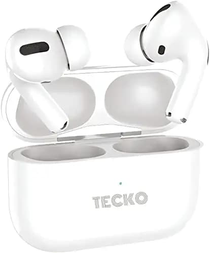 TECKO 20 Hours Back Up Extra Bass TWS-5040 with Touch Sensor Truly Wireless Bluetooth in Ear Headset with Mic (White)