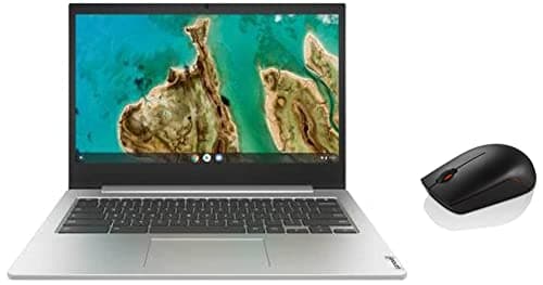 Lenovo IdeaPad 3 Chromebook Intel Celeron N4020 14'' FHD Laptop (4GB/64GB eMMC/Chrome OS/Upto 10hr Battery/2W HD Speaker/Platinum Grey/1.4Kg), 82C1002EHA + 1000 DPI 2.4GHz Wireless Mouse