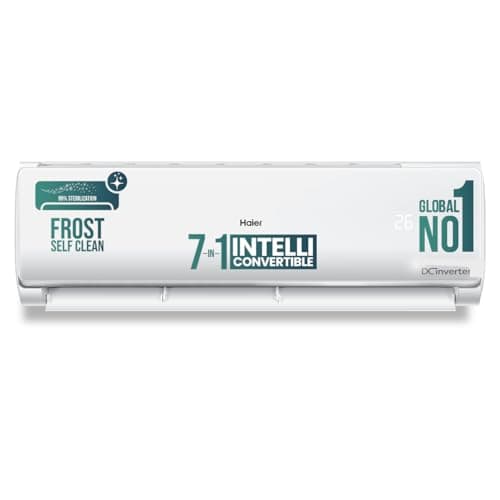 Haier 1.5 Ton 3 Star Twin Inverter Split AC (Copper, 7 in 1 Convertible, Frost Self Clean, HD Filter, Cools at 54C, Long Air Throw - HSU17VP-TQS3BN-IN...