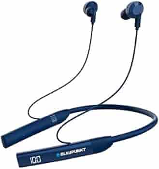 Blaupunkt BE100 Wireless Bluetooth Neckband with Ultra-Long 100 Hrs Playtime I 600mAh Battery I Vibration Call Alert I Real Time Monitoring I Turbo Volt Charging with Magnetic Eartips