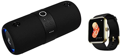 boAt Stone 1200 14W Bluetooth Speaker & Xtend Smartwatch with Alexa Built-in, 1.69” HD Display, Multiple Watch Faces, Stress Monitor, Heart & SpO2 Monitoring, 14 Sports Modes, Sleep Monitor