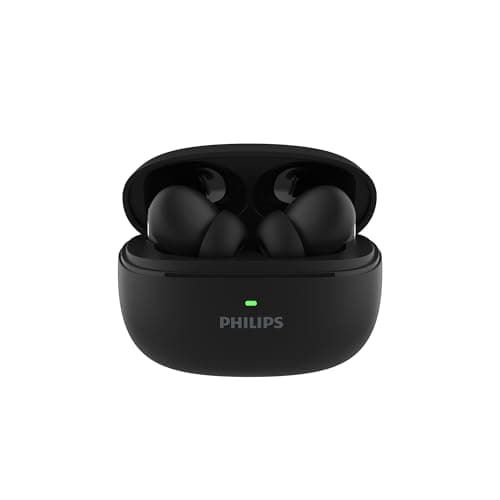 PHILIPS TAT1150BK/94 Premium Wireless Earbuds with ANC, Quad Mic ENC, Up to 55 Hr Playtime,13mm Neodymium Drivers,Multipoint, ergonomically Designed,I...