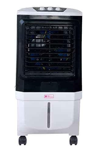 Casa Copenhagen Lion Collection, 40 L - Personal Air Cooler with Anti Bacterial Honeycomb Pads, 3rd Turbo Fan, Powerful Air Throw with Auto Swing and 3-Speed Control, Low Power Consumption - Black /White