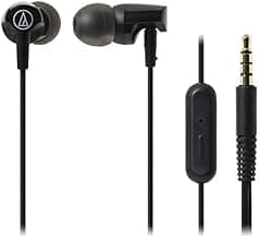 Audio-Technica CLR100IS BK Sonic Fuel Wired in-Ear Earphone with Microphone, 8.5mm Powerful Drivers, Sound Isolation and in-line Controls (Black)