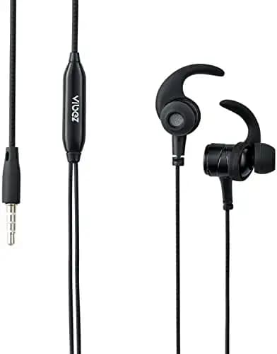 Vibez StormSX Wired Earphones with Mic| Wired Earphones| Wired in-Ear Headphones with HD Sound|Tangle Free Cable, Comfort in-Ear Fit (VBWS01, 1 Year Warranty, Black)